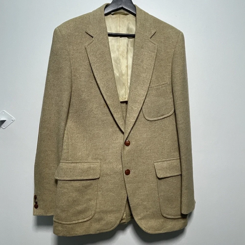 Vintage Izod Lacoste Wool Men's Blazer with Elbow Patches & Alligator‎ Buttons